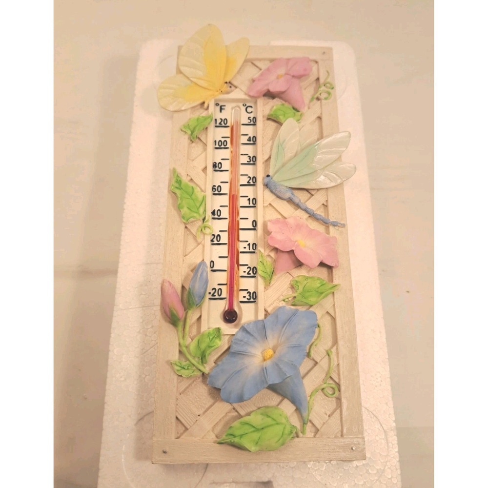 Vintage Avon Garden Patio Collection Thermometer Spring Flowers NIB!